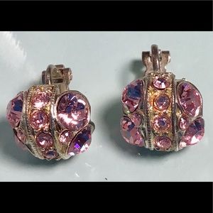 🇦🇷Clip on shiny pink earrings 1/2”